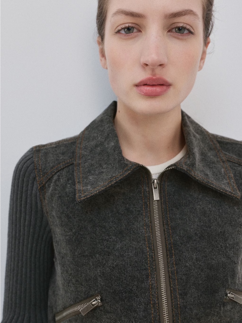 NWT (size M) Mango KNITTED JACKET WITH COMBINED FABRICS - Picture 4 of 12